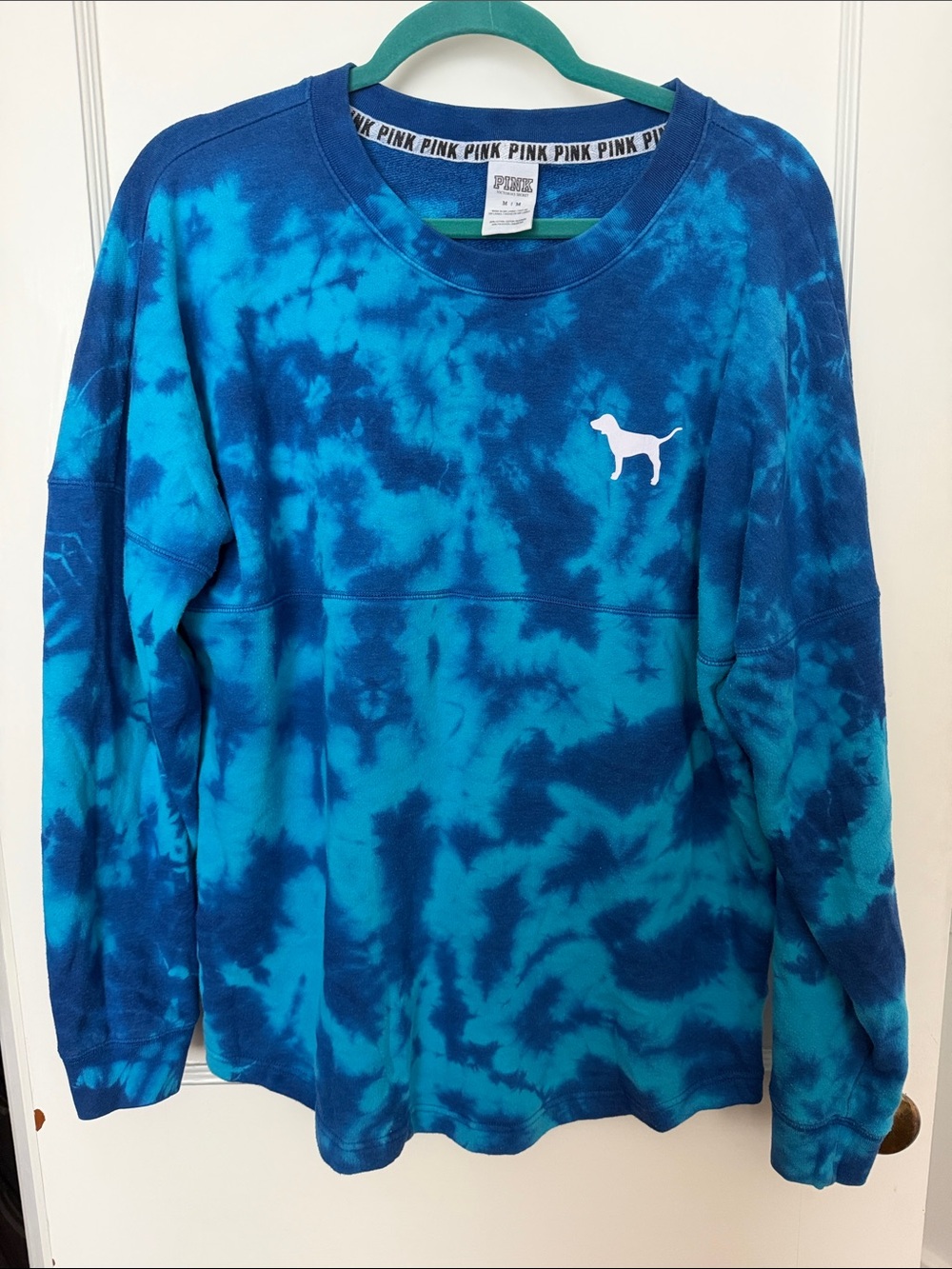 PINK Victoria's Secret Blue Tie-Dye Long Sleeve Tee